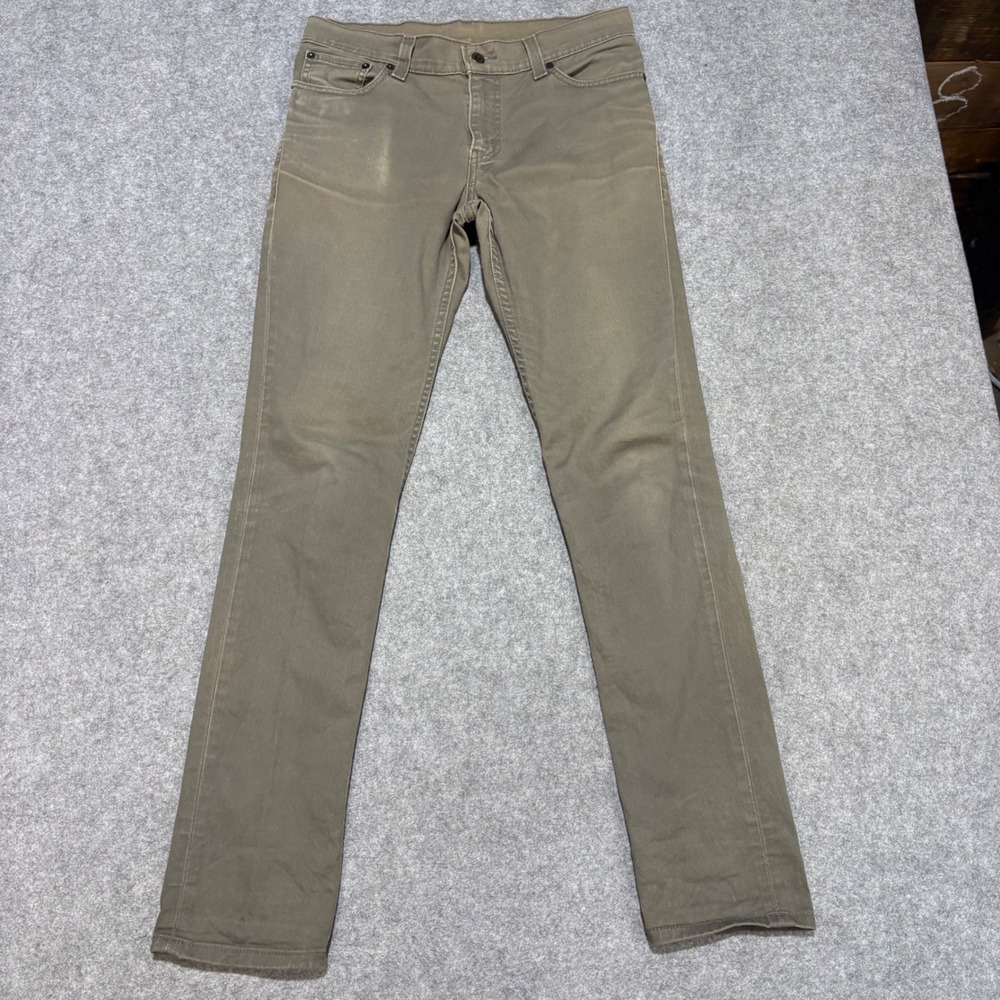 Levis 510 Super Skinny Pants Mens 31x32 Khaki Green Olive Drab Stretch Cotton